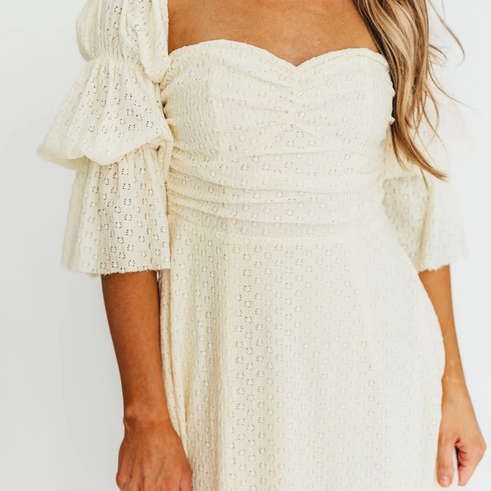 Worth Cream Lace Midi Dress